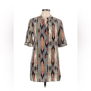 Tucker Aztec print Tunic - Size L - 100% silk